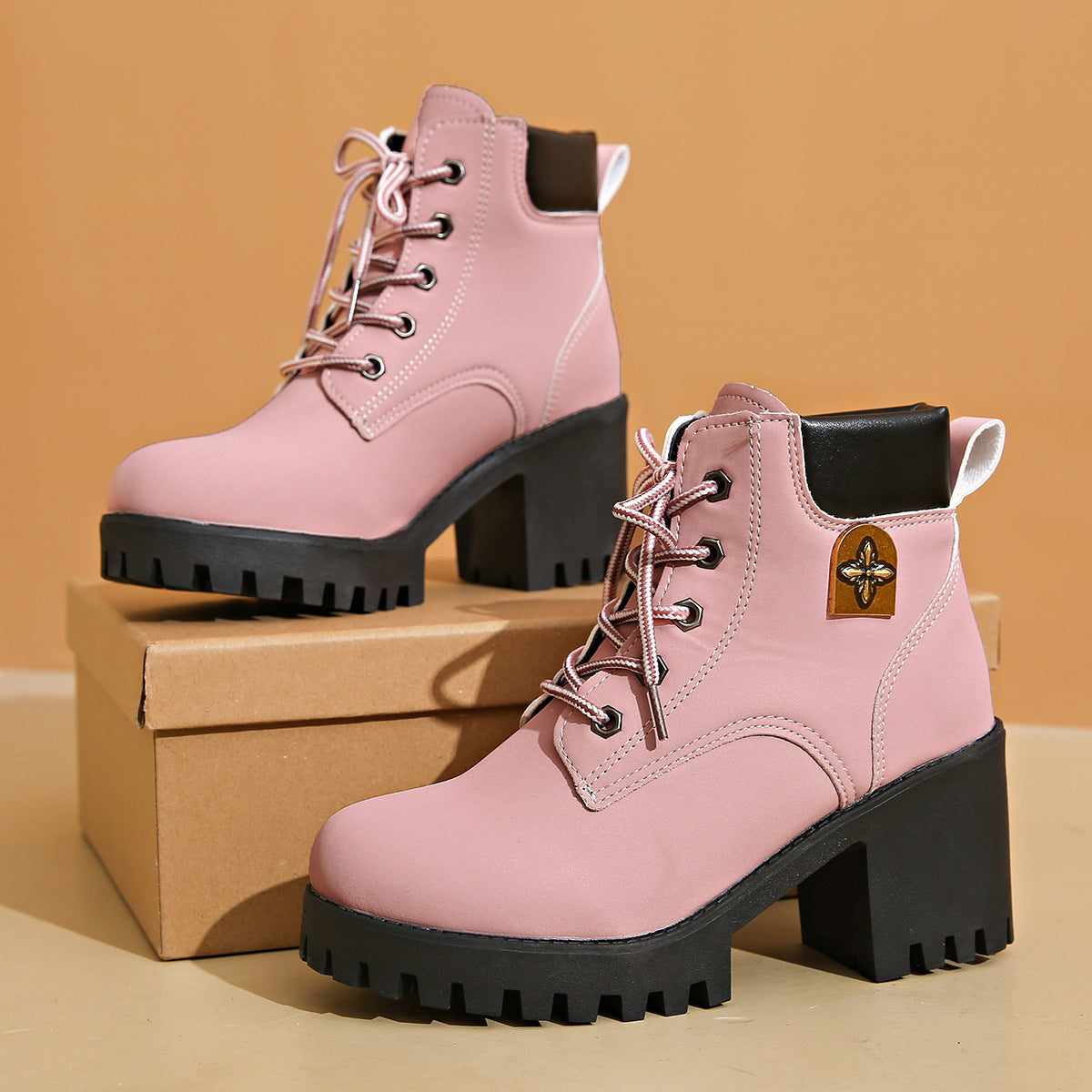 👢✨2025 New for this fall: Chunky heel wedge ankle boots – retro model with laces for women