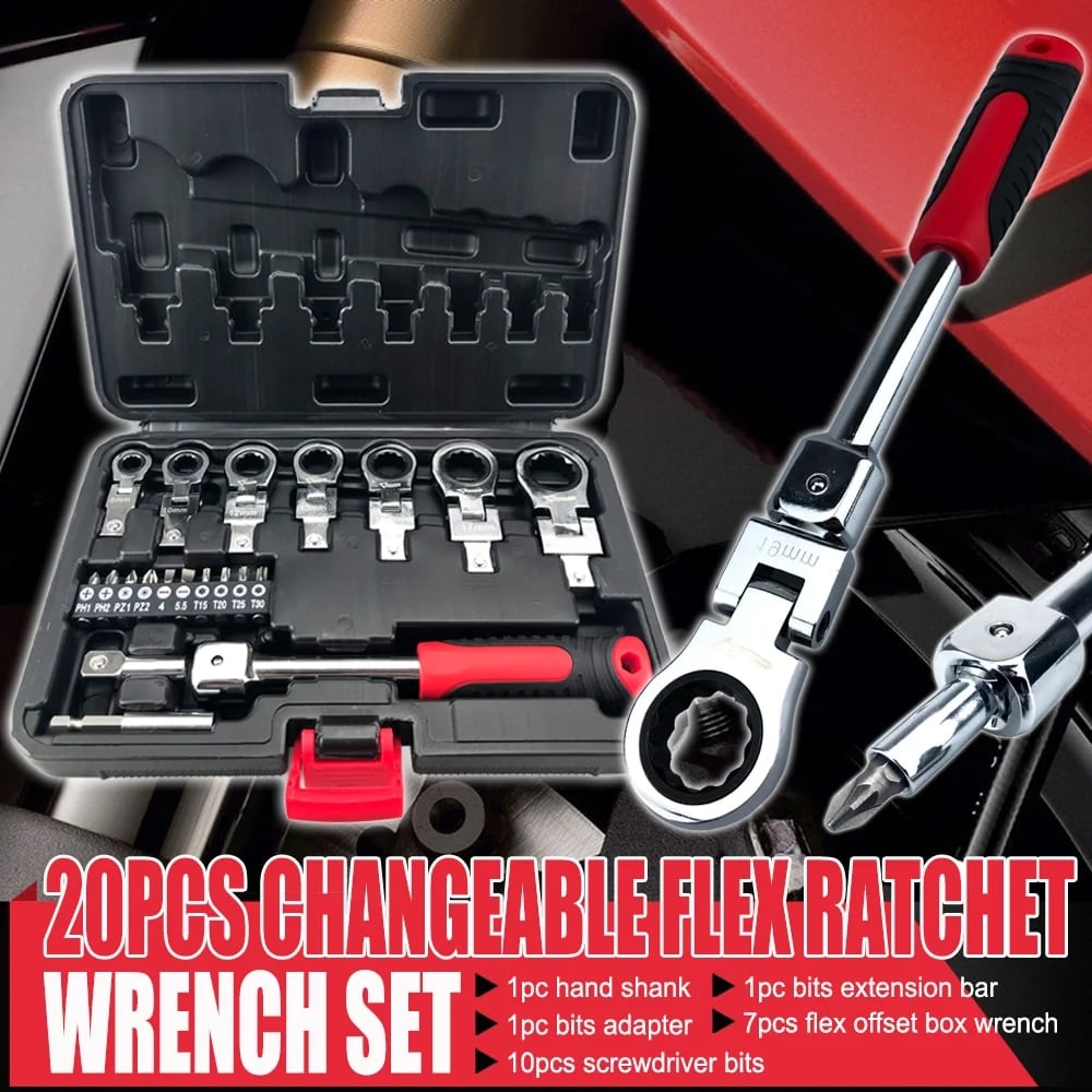 🎁New Hot Sale⏳Removable Movable Head Ratchet Durable Power Saving Repair Tool Set