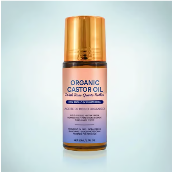 Organic Golden Castor Oil Roll-On with Rose Quartz