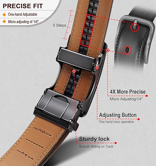 🎁LAST DAY PROMOTION - 50%OFF🎁 Leather Ratchet Belt With Adjustable Buckle