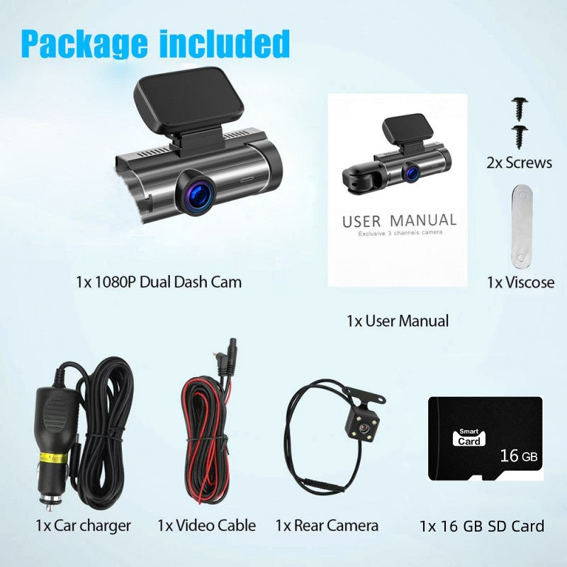 🚗📹 Conduisez plus intelligemment avec notre caméra de tableau de bord grand angle 170° – Double objectif, clarté 1080p !