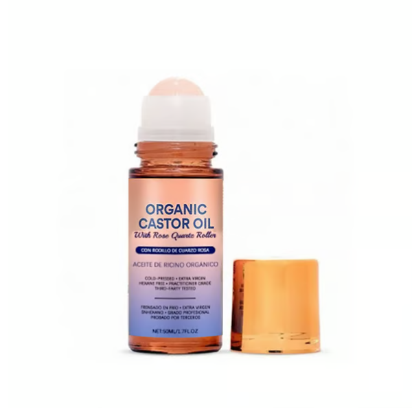 Organic Golden Castor Oil Roll-On with Rose Quartz