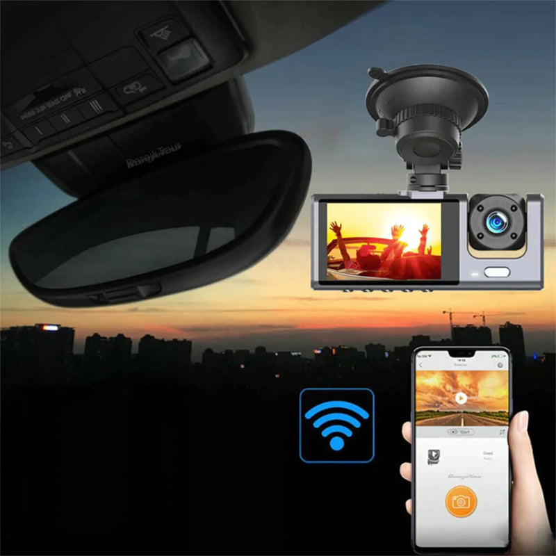 🚗📹 Conduisez plus intelligemment avec notre caméra de tableau de bord grand angle 170° – Double objectif, clarté 1080p !
