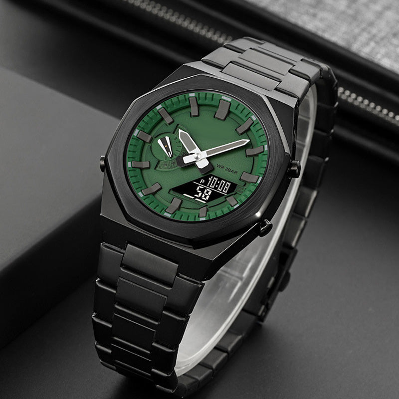 💖Most popular in 2025💖Men's stylish business quartz watch with world time, stopwatch, five alarms, date display and day of the week function