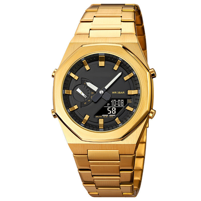 💖Most popular in 2025💖Men's stylish business quartz watch with world time, stopwatch, five alarms, date display and day of the week function