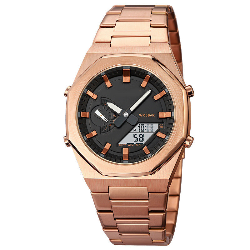 💖Most popular in 2025💖Men's stylish business quartz watch with world time, stopwatch, five alarms, date display and day of the week function