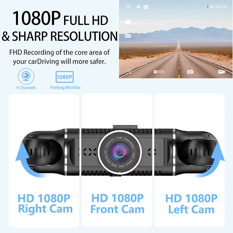 💥Offres spéciales sur les nouveaux produits 2025💥 Enregistreur de voiture 4 canaux 1080P