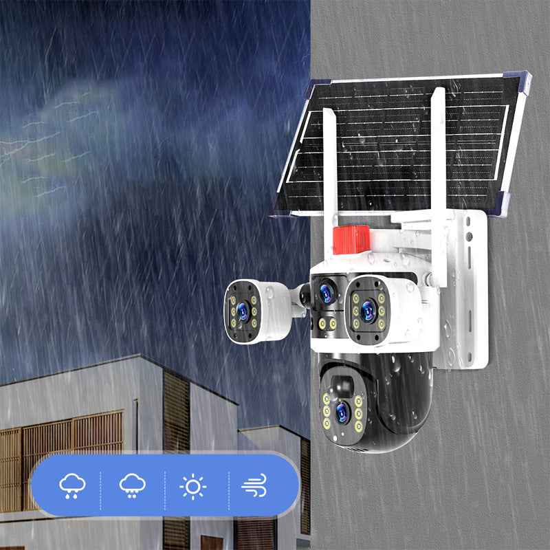 💥2025 Nouvelle vente chaude🎥 Caméra dôme solaire 360° à triple objectif✈️ livraison gratuite