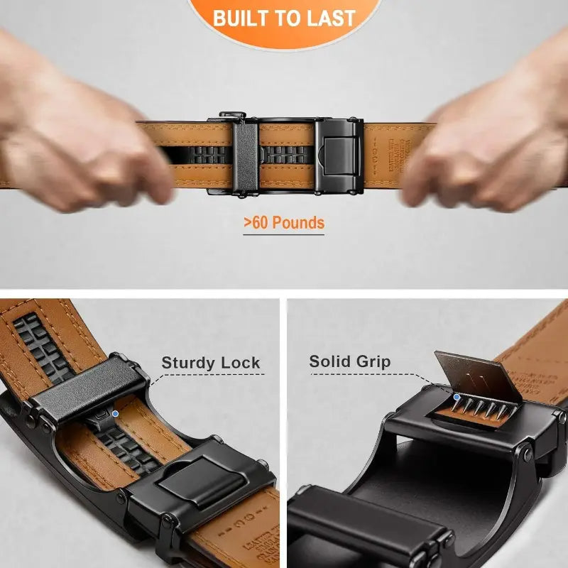 🎁LAST DAY PROMOTION - 50%OFF🎁 Leather Ratchet Belt With Adjustable Buckle