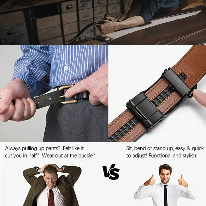 🎁LAST DAY PROMOTION - 50%OFF🎁 Leather Ratchet Belt With Adjustable Buckle
