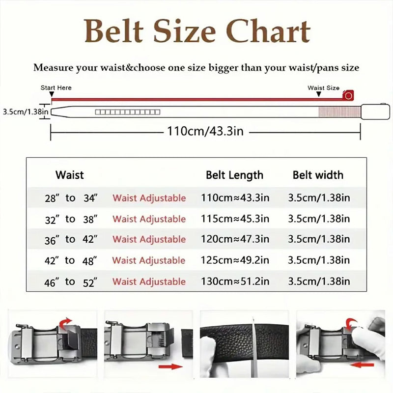 🎁LAST DAY PROMOTION - 50%OFF🎁 Leather Ratchet Belt With Adjustable Buckle
