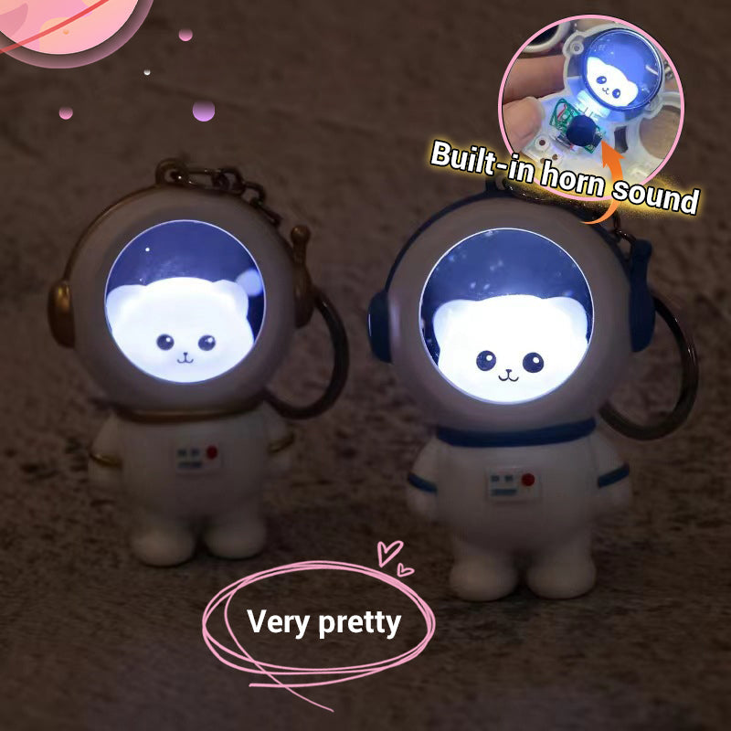 Spreek "Ik hou van je" astronaut sleutelhanger met licht