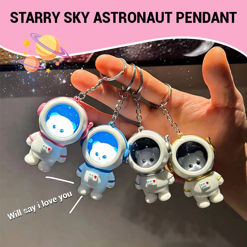 Spreek "Ik hou van je" astronaut sleutelhanger met licht