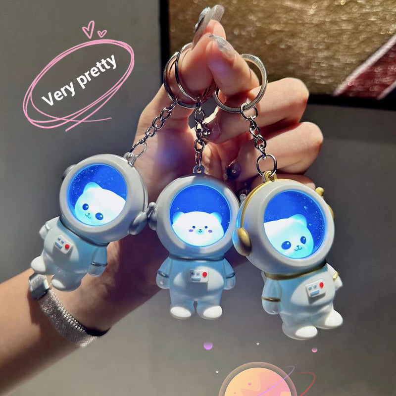 Spreek "Ik hou van je" astronaut sleutelhanger met licht