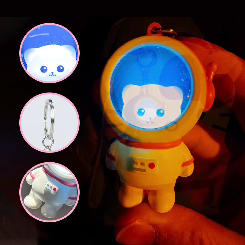 Spreek "Ik hou van je" astronaut sleutelhanger met licht