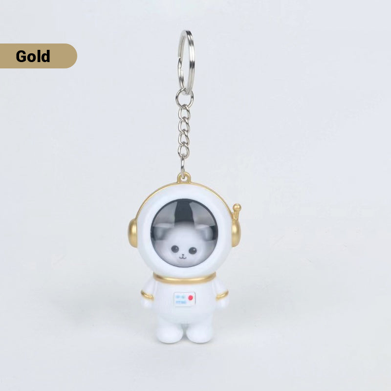 Spreek "Ik hou van je" astronaut sleutelhanger met licht