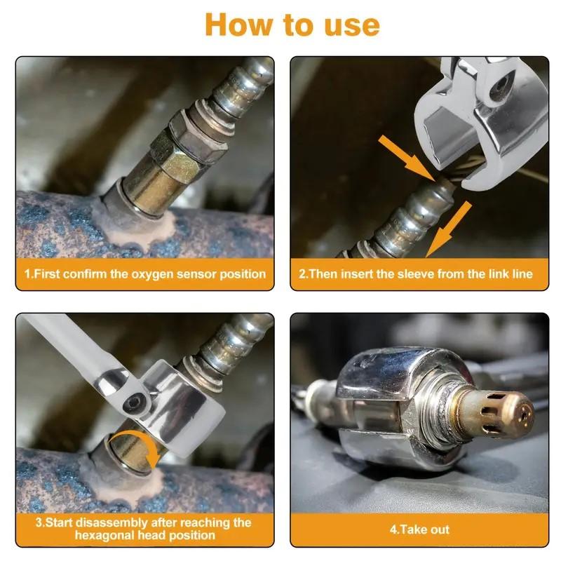 Flexible Head Oxygen Sensor Wrench Tool