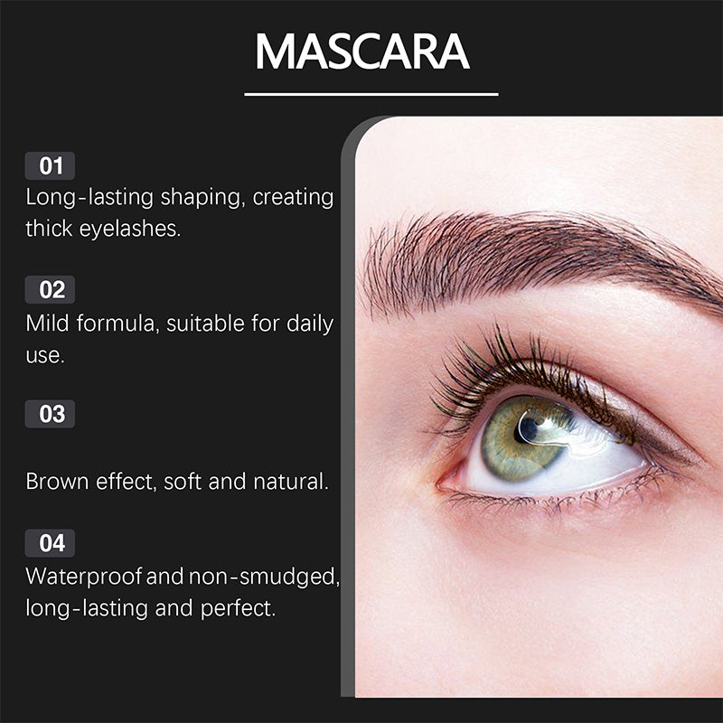 💖Kaufen Sie 1 und erhalten Sie 1 gratis💖Natürliche, lang anhaltende, wasserfeste und schweißfeste braune Wimperntusche🎁