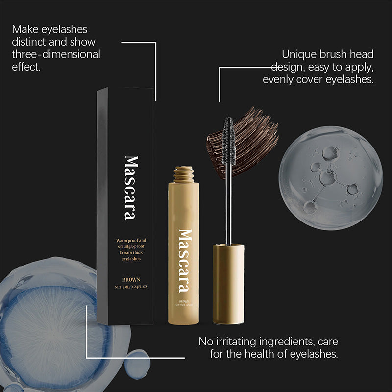 💖Kaufen Sie 1 und erhalten Sie 1 gratis💖Natürliche, lang anhaltende, wasserfeste und schweißfeste braune Wimperntusche🎁