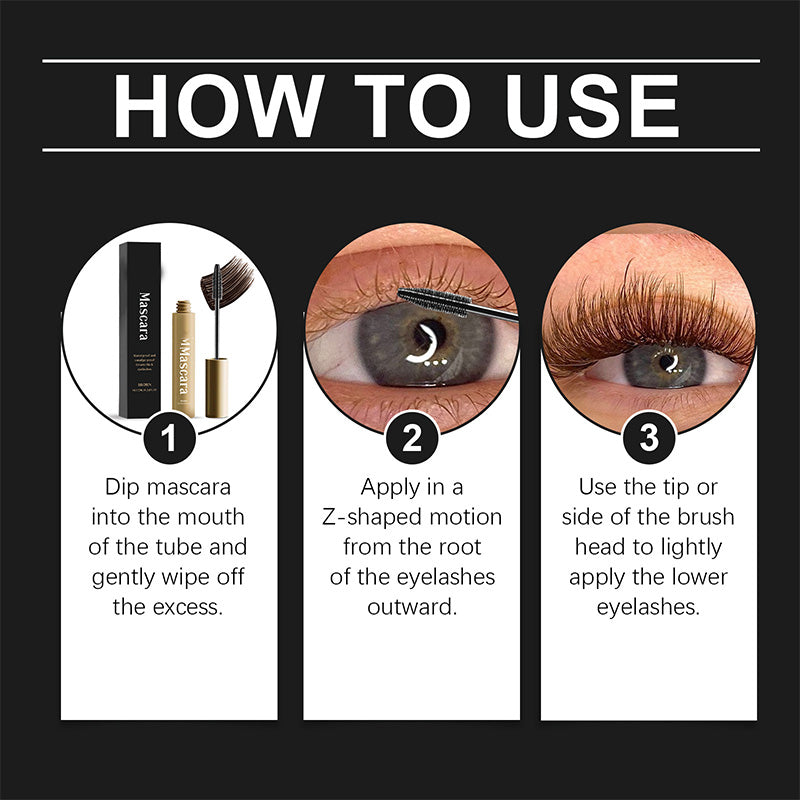 💖Kaufen Sie 1 und erhalten Sie 1 gratis💖Natürliche, lang anhaltende, wasserfeste und schweißfeste braune Wimperntusche🎁