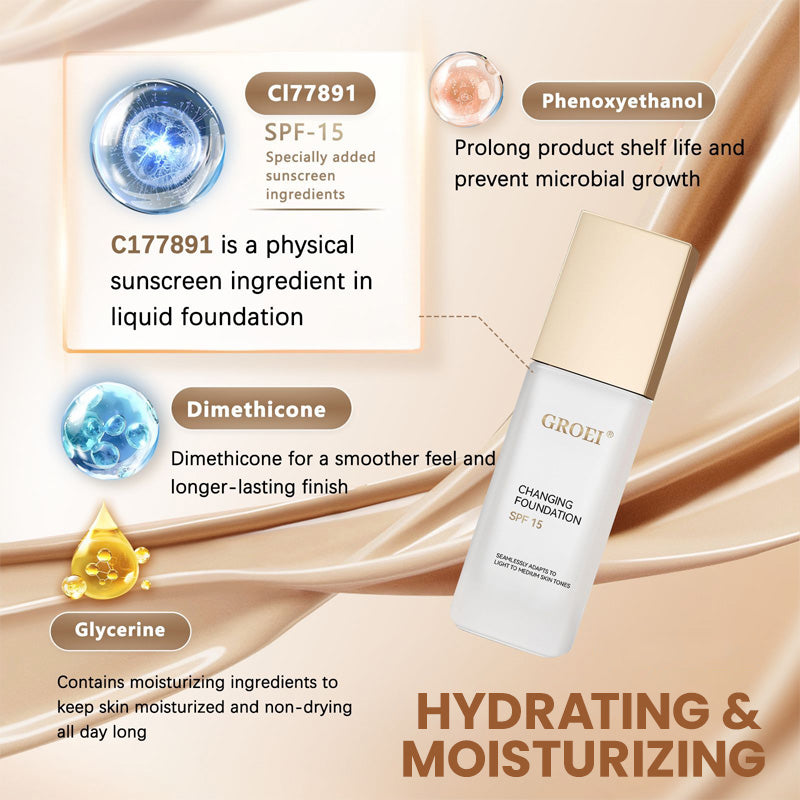 💜DERNIER JOUR - 1 ACHETÉ, 1 OFFERT💜Fond de teint hydratant, léger et durable, changeant de couleur