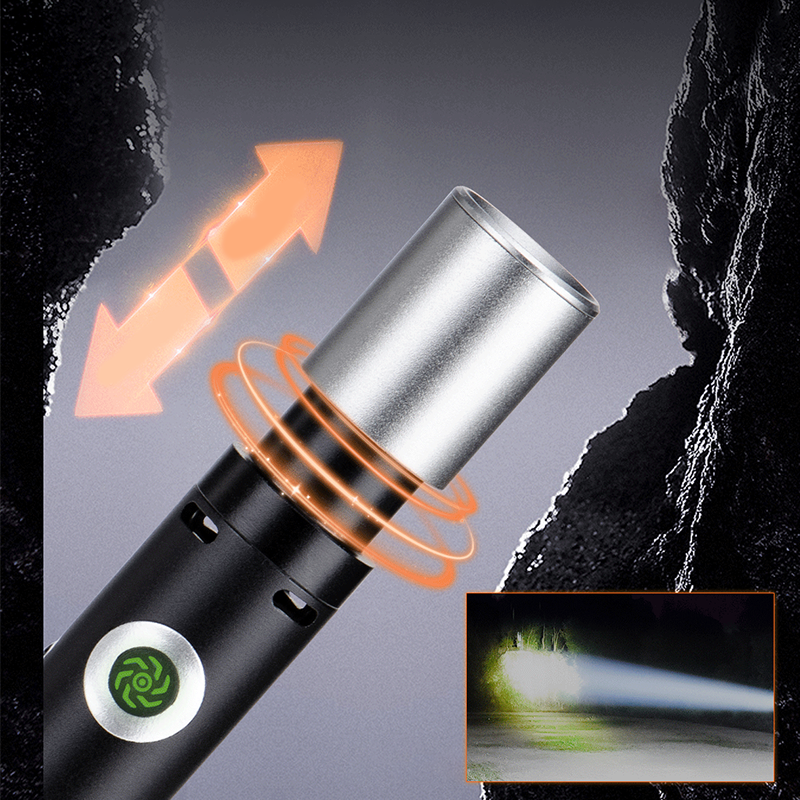 Multi-Mode Arc + Alarm Zoom Bright Flashlight