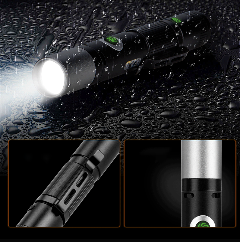 Multi-Mode Arc + Alarm Zoom Bright Flashlight