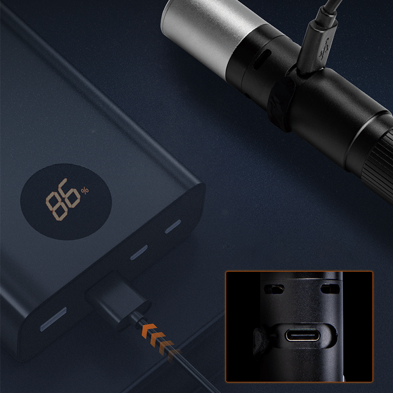 Multi-Mode Arc + Alarm Zoom Bright Flashlight