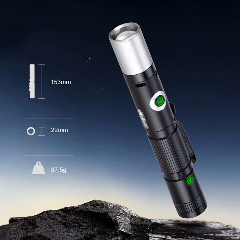 Multi-Mode Arc + Alarm Zoom Bright Flashlight