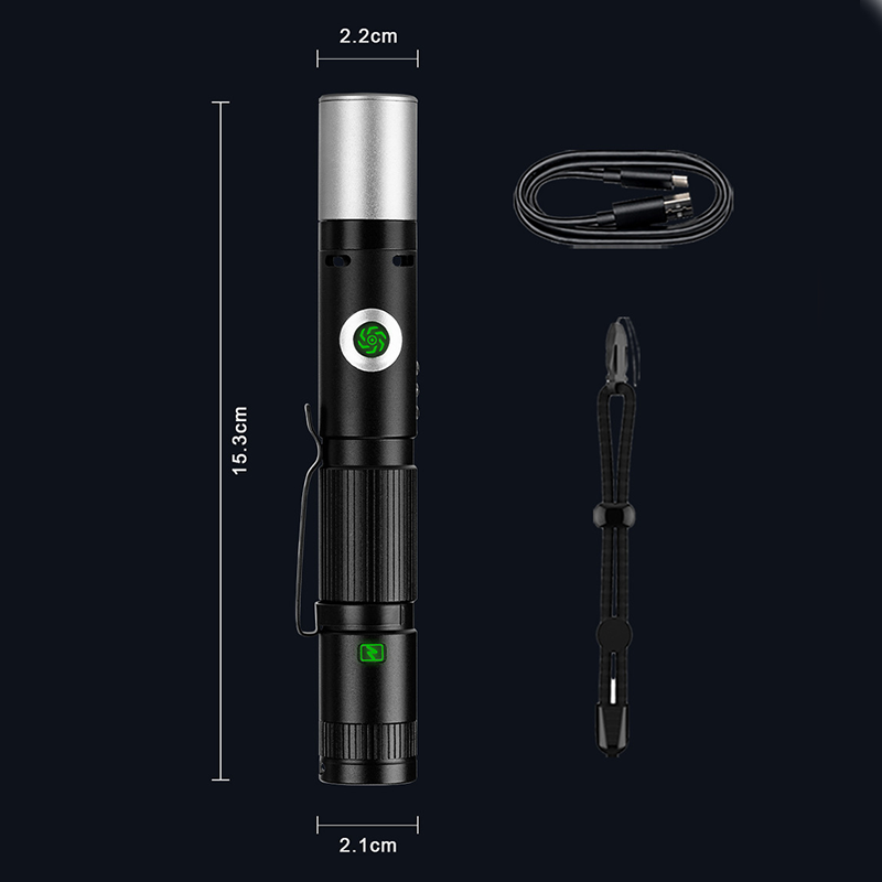 Multi-Mode Arc + Alarm Zoom Bright Flashlight