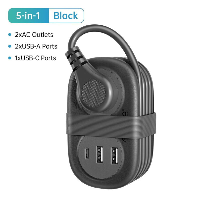 4FT Travel Power Strip with USB C Ports