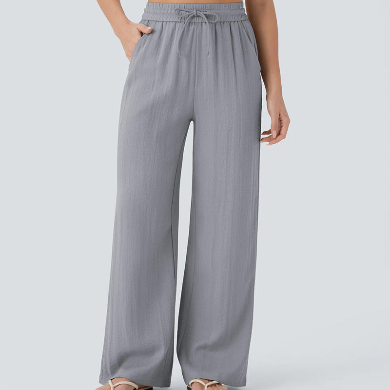 🔥LAST DAY SALE - 50% OFF🎁Lightweight Summer Linen Pants Solid Color Drawstring Casual Pants - Breathable & Skin-Friendly