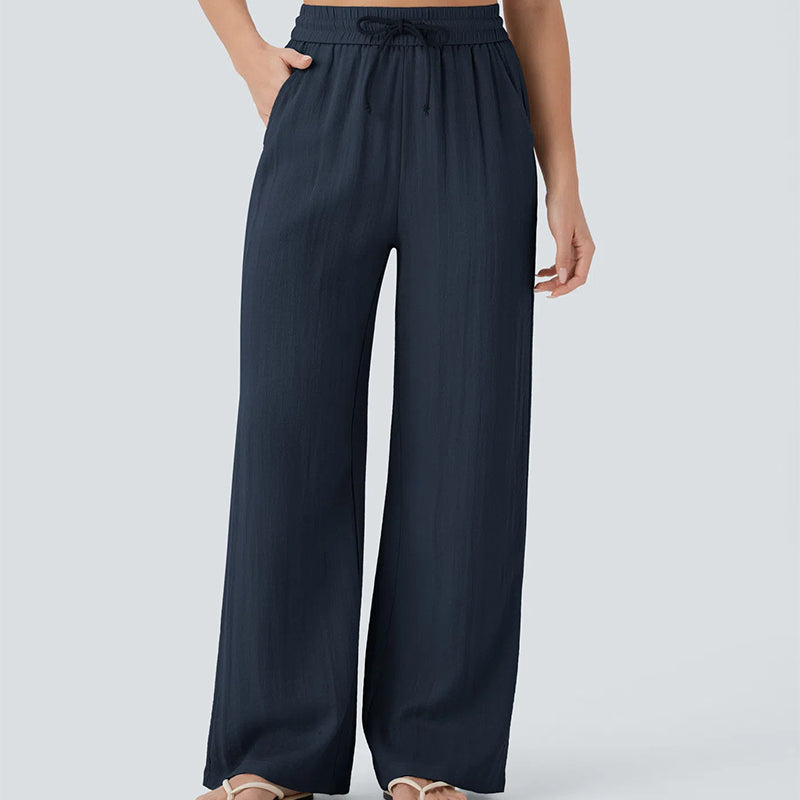 🔥LAST DAY SALE - 50% OFF🎁Lightweight Summer Linen Pants Solid Color Drawstring Casual Pants - Breathable & Skin-Friendly