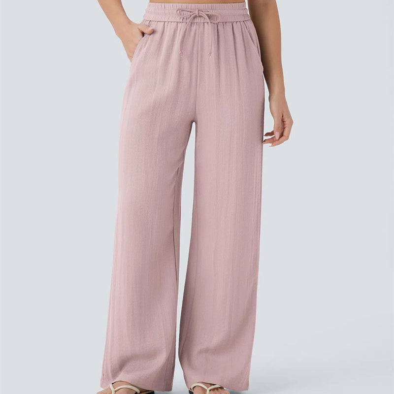 🔥LAST DAY SALE - 50% OFF🎁Lightweight Summer Linen Pants Solid Color Drawstring Casual Pants - Breathable & Skin-Friendly
