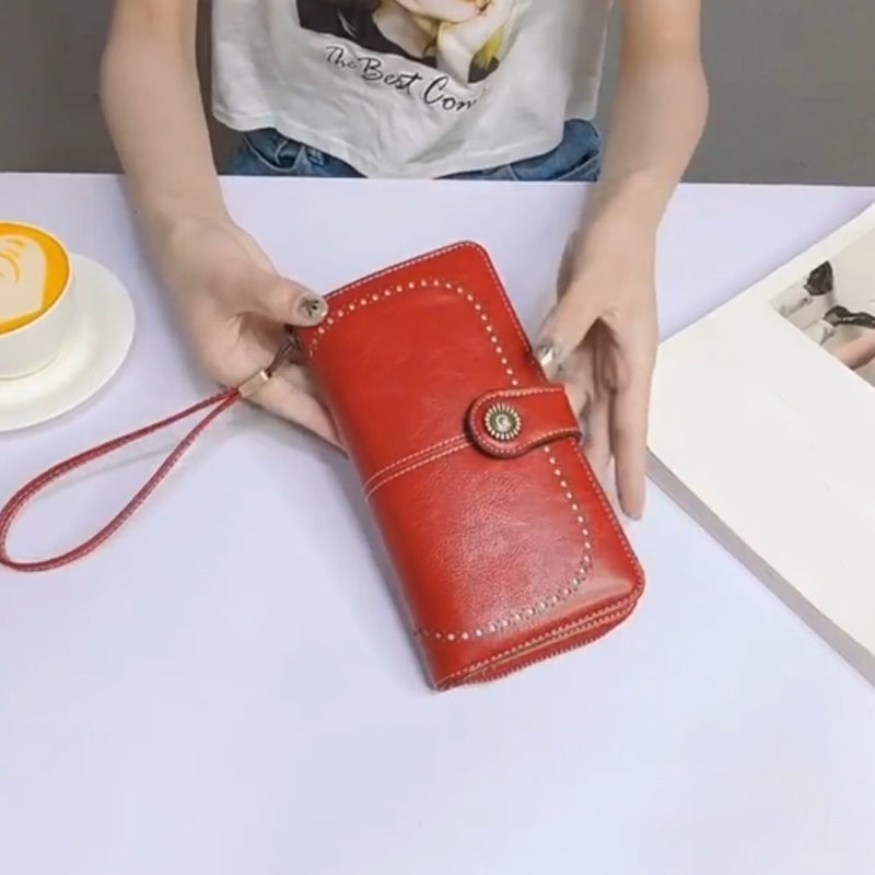 Portefeuille zippé tendance pour femme