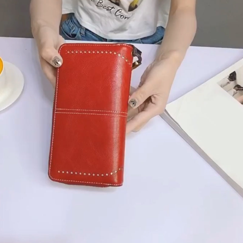 Portefeuille zippé tendance pour femme