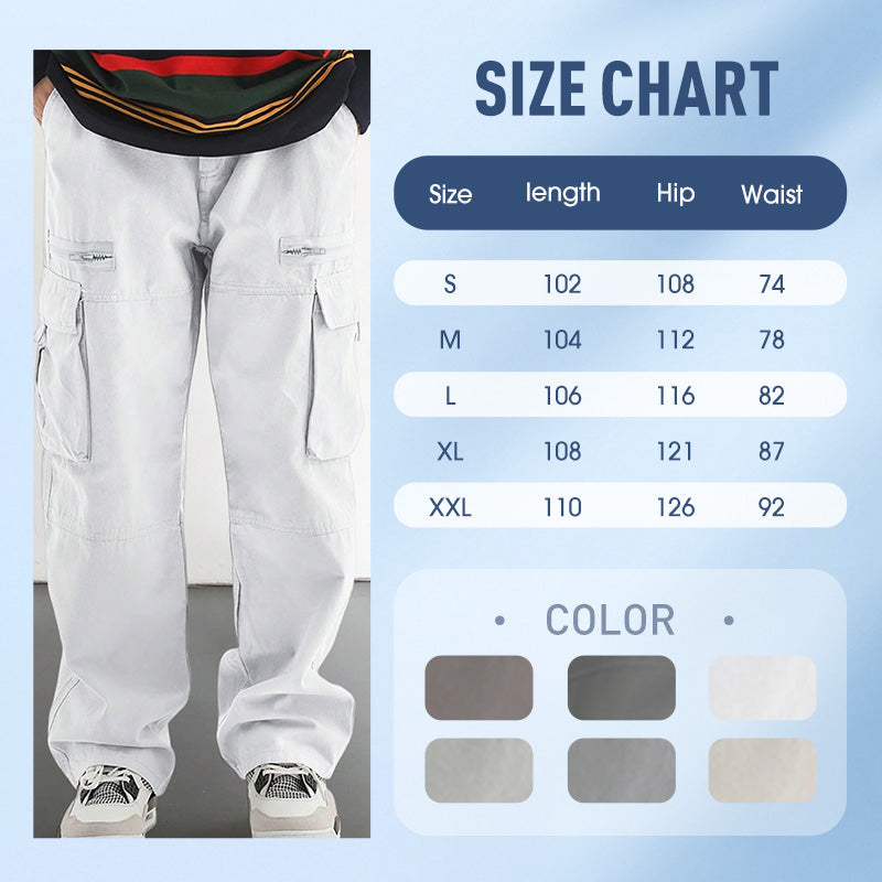 Men’s Trendy Loose Fit Pants with Multi-Pocket