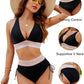 🎉Summer Fashion Essentials👙High Waisted Tummy Control Color Block Bikini Sets
