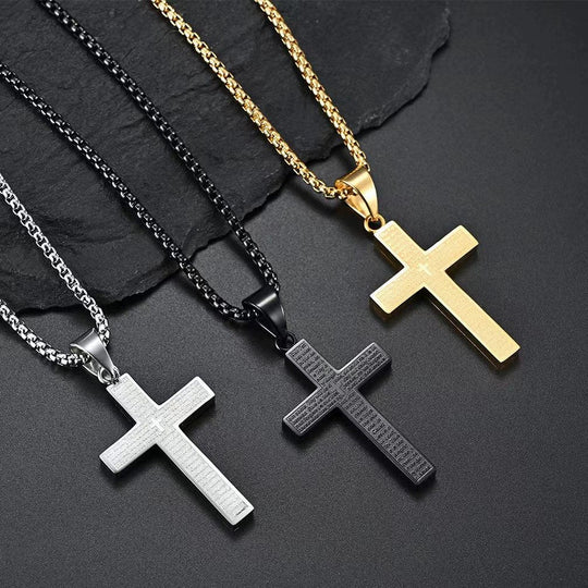 ✝️Lord's Prayer Scibble Cross Necklace