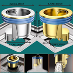 Noyau de drain de sol universel en laiton pour descente de gouttière, désodorisant anti-odeurs