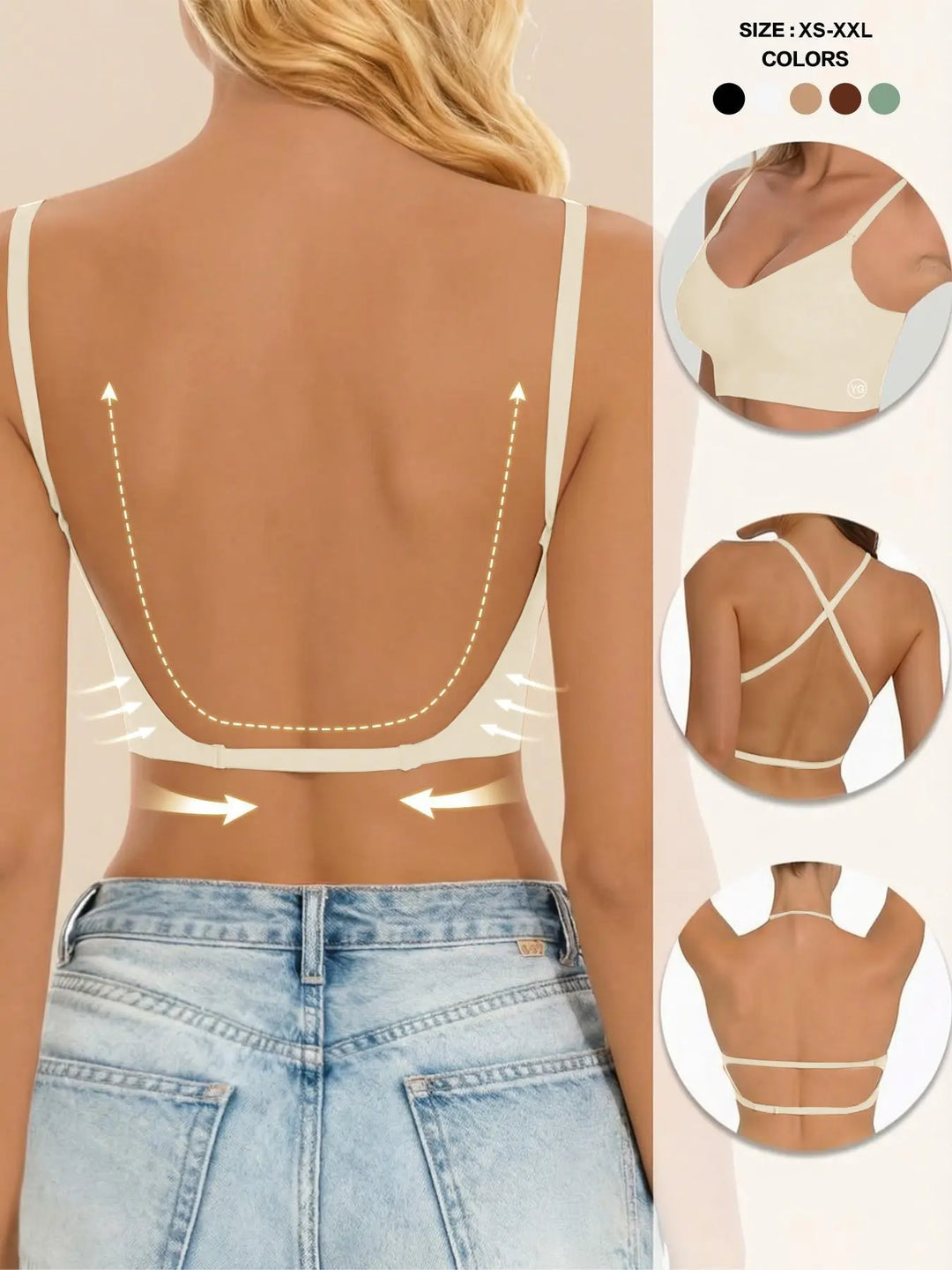 Seamless U-Shaped Low Back Bra