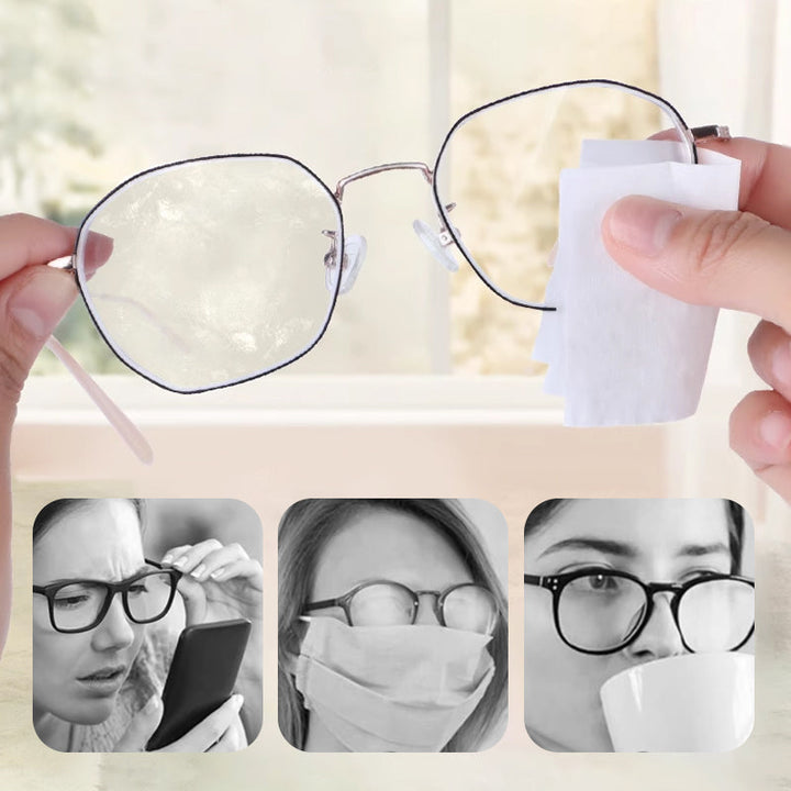 Toallitas limpiadoras antivaho para lentes de gafas