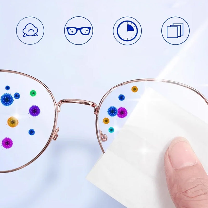 Toallitas limpiadoras antivaho para lentes de gafas