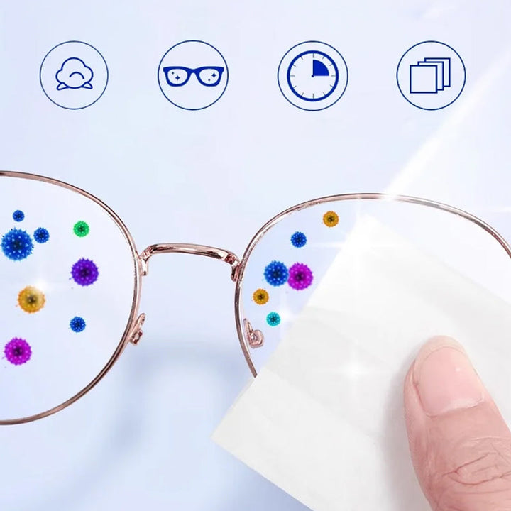 Toallitas limpiadoras antivaho para lentes de gafas