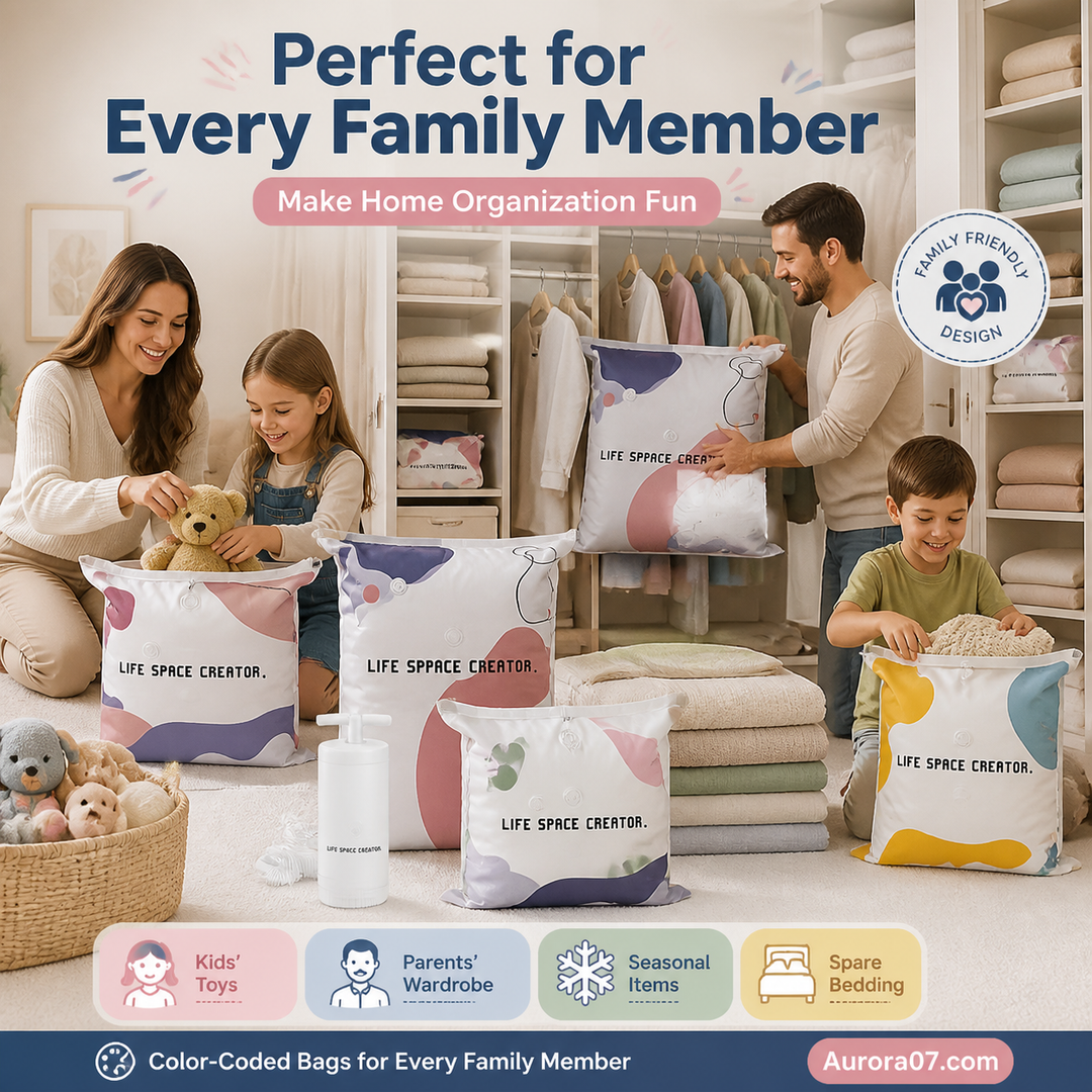 🧳No‑Pump Vacuum Storage Bags – Press &amp; seal, no pump needed. Saves 80% space, keeps clothes dry &amp; dust‑free. Perfect for bulky bedding &amp; off‑season gear. 🛏️🗄️