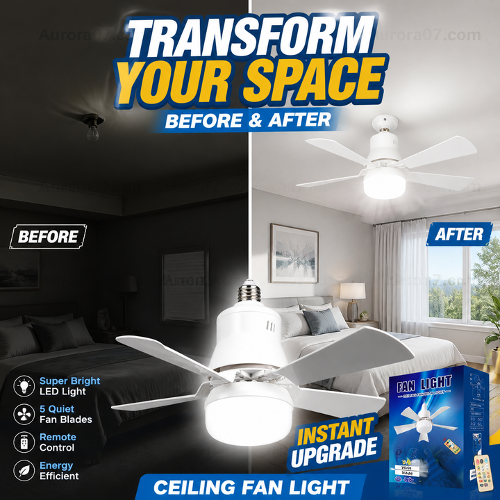 🏆LAST DAY SALE 49% OFF🔥SmartBreez™ 40W LED Ceiling Fan Light – 20.5” Ultra-Quiet with Remote 🎯 | E27 + FREE B22 Adapter 🔌 | For Bedroom 😴, Kitchen 👩‍🍳 &amp; Garage 🛠️ – UK Ready! 🇬🇧