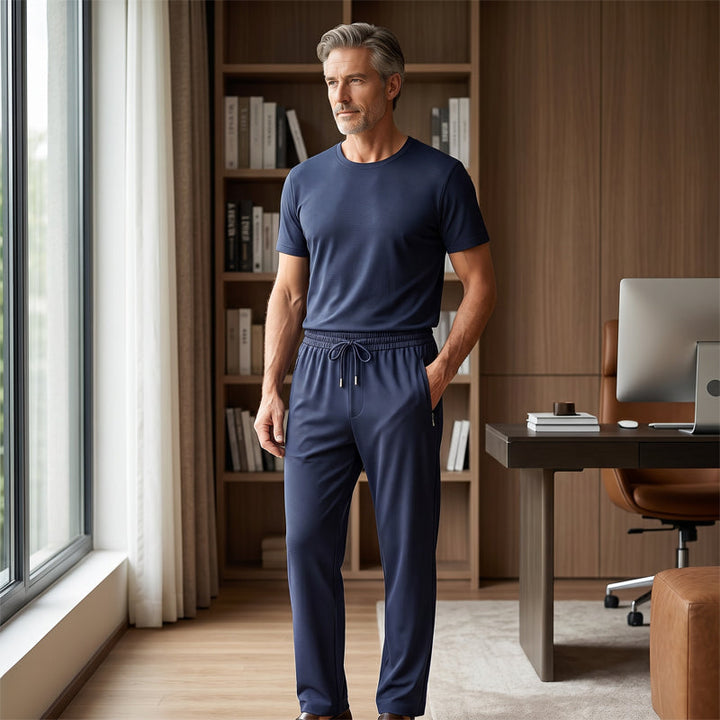 Ice Feel Quick-Dry Athletic Pants – Cooling Fabric, Loose Fit &amp; Moisture-Wicking (M–4XL) 🌿👖