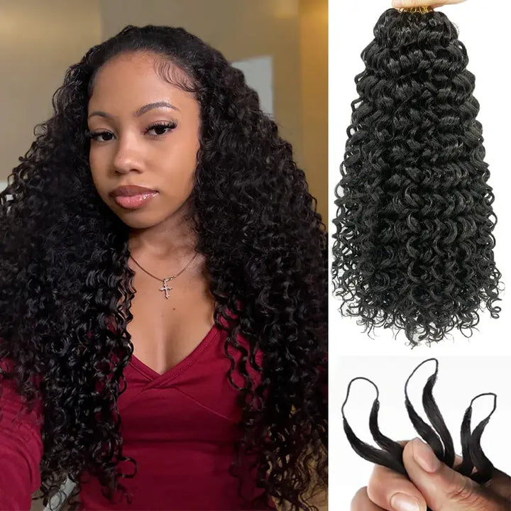 ISEE HAIR Human Hair Crochet Extensions Miracle Knots Pre-Separated 50g/Pack – Knotless Boho Braids, 4-5 Packs for Full Head, Multiple Curly &amp; Wave Textures