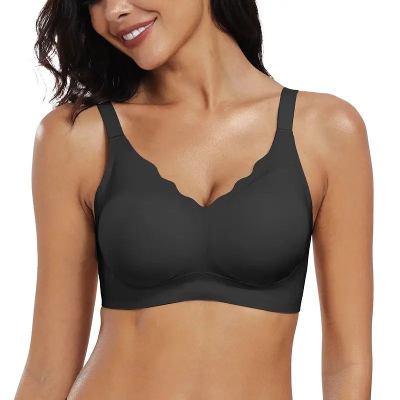 Sujetador push-up sin aros, escote en V profundo y sin costuras