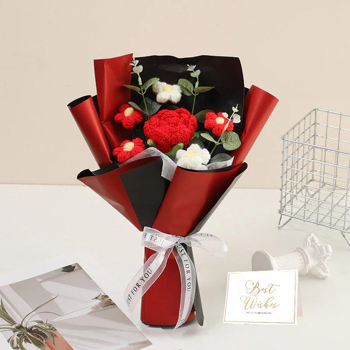 🌷 50 % RABATT NÅ! 💕 Håndlaget delikat heklet blomsterbukett – Morsdagsspesial – Livaktig design, slitesterk &amp;  Perfekt gave til mamma 🎁